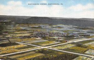 Martinsburg Pennsylvania Martinsburg Airport Aerial View Antique Postcard J74640