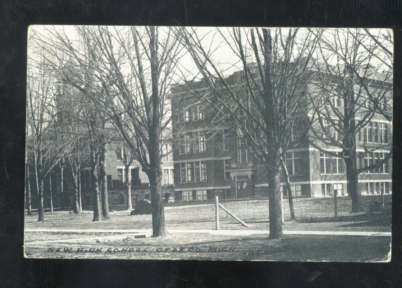 OTSEGO MICHIGAN HIGH SCHOOL BUILDING VINTAGE POSTCARD HOLLAND