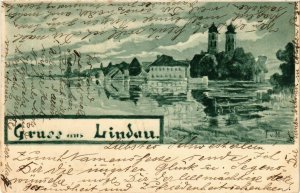 CPA AK Gruss aus LINDAU BODENSEE LITHO GERMANY (866399)