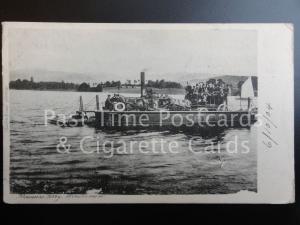 c1904: Bowness Ferry, Windermere - showing steam powered ferry & Coach & Horses