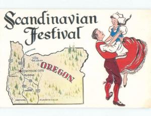 Pre-1980 SCANDINAVIAN FESTIVAL SOUVENIR CARD Junction City Near Eugene OR E9162