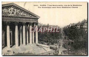 Old Postcard The Paris Boulevards Views De La Madeleine