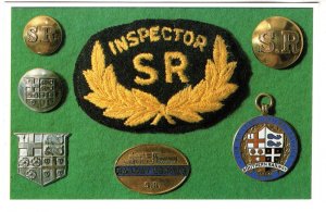 Railway Train Buttons & Badges Postcard