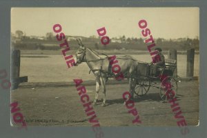 Belfast MAINE RPPC 1908 MIDGET Riding Donkey Cart ADMIRAL DON ROBBINS Circus