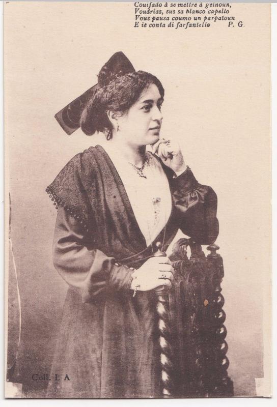 Social History Costume De La Provence PPC Unposted Woman Leaning on Chair