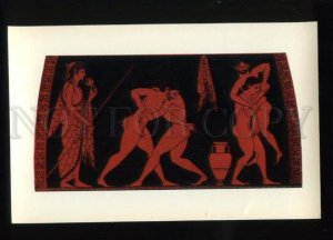 166122 GREECE OLYMPIAD Nude Men WRESTLING Training postcard