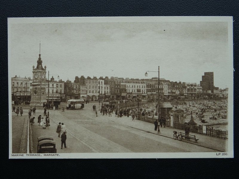 Kent MARGATE Marine Terrace & Clock Tower - Old Postcard by A.H.& S. LP200