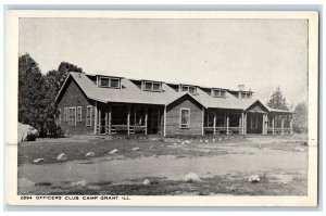 c1920 Officers Club Barracks Army Camp Grant Illinois Vintage Antique Postcard