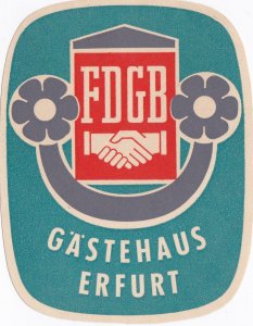 Germany Erfurt Gaestehaus Erfurt Vintage Luggage Label sk3285