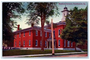 c1910's Madison School Building Campus Davenport Iowa IA Antique Postcard