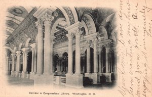 Vintage Postcard Corridor & Congressional Library Washington D.C. Washington New