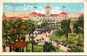 Florida Jacksonville Windsor Hotel Overlooking Hemming Park 1925