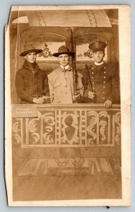 RPPC  Chicago Limited  Men With Rifle Pistol Cop With Batton  Postcard  c1910