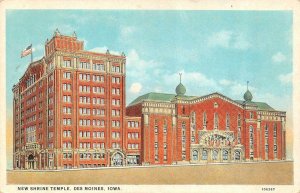 DES MOINES, IA Iowa     NEW SHRINE TEMPLE     c1920's Postcard