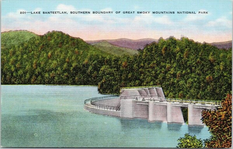 Lake Santeetlah Great Smokey Mountain National Park NC Unused Postcard F1