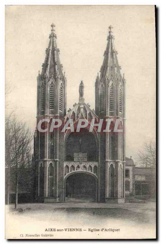 Postcard Old Aixe sur Vienne Church Arliquet