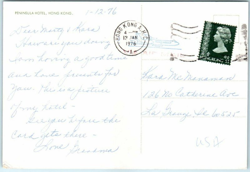 Postcard - Peninsula Hotel, Hong Kong