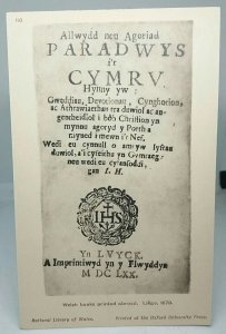 Allwydd Neu Agoriad Paradwys i'r Cymrv Hynny yw Vtg Postcard Welsh Books 1670