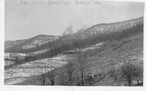 Spruce Mountan West Virginia Log Train Crossing Real Photo Postcard AA111311