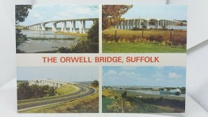 Vintage Multiview Postcard The Orwell Bridge Suffolk 1980s