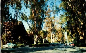 Vtg Claremont California CA College Avenue Pamona College Claremont Inn Postcard