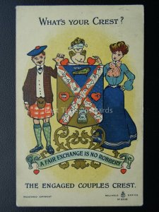 Scotland THE ENGAGED COUPLES CREST c1908 Comic Postcard by Reliable