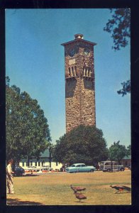 Fort Sam Houston, Texas/TX Postcard, The Quandrangle Tower, 1950's Cars-Woodie