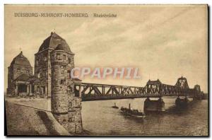 Old Postcard Duisburg Ruhrort Homberg Rheinbrucke