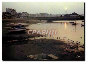 Postcard Modern Colors Quiberon in Brittany Daybreak Port Maria Low tide