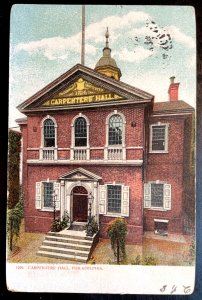Vintage Postcard 1907 Carpenter's Hall, Philadelphia, PA.