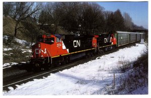 Canadian National Railway Train, Copetown Hill, Hamilton, Ontario, 1998