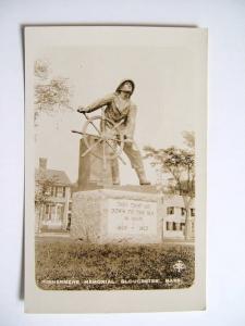 Old RPPC Postcard-Fisherman's Memorial-Gloucester,MA.