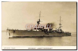 Old Postcard Boat Cruiser Lamotte Picquet