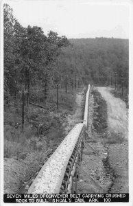 Bull Shoal Dam Conveyor Belt Crushed Rock Arkansas 1948c Real Photo postcard