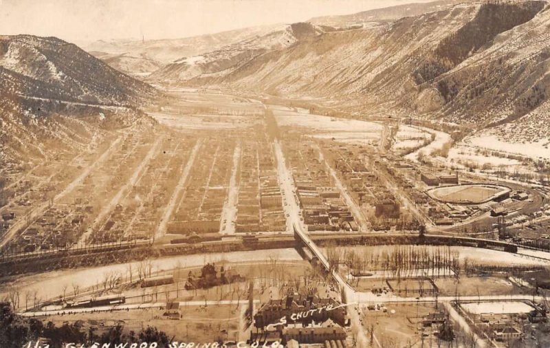 Glenwood Springs Colorado Birds Eye View Real Photo Vintage Postcard AA67849