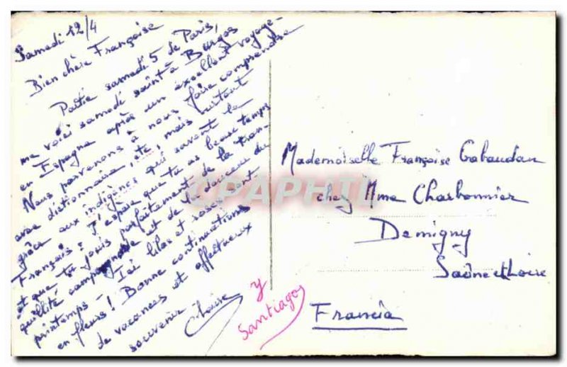 Spain Espana Miraflores Old Postcard Interior de la iglesia