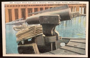 Vintage Postcard 1907-1915 Harpoon Whale Gun, Grays Harbor, Washington (WA)