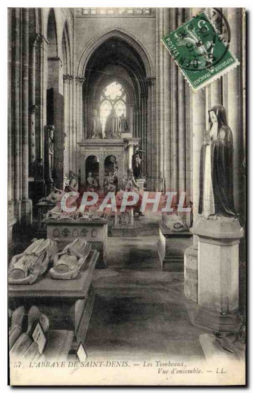 Old Postcard L & # 39Abbaye Of Saint Denis Tombs View d & # 39ensemble