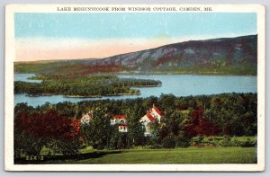 Lake Megunticook From Windsor Cottage Candem Maine ME Grounds And Trees Postcard