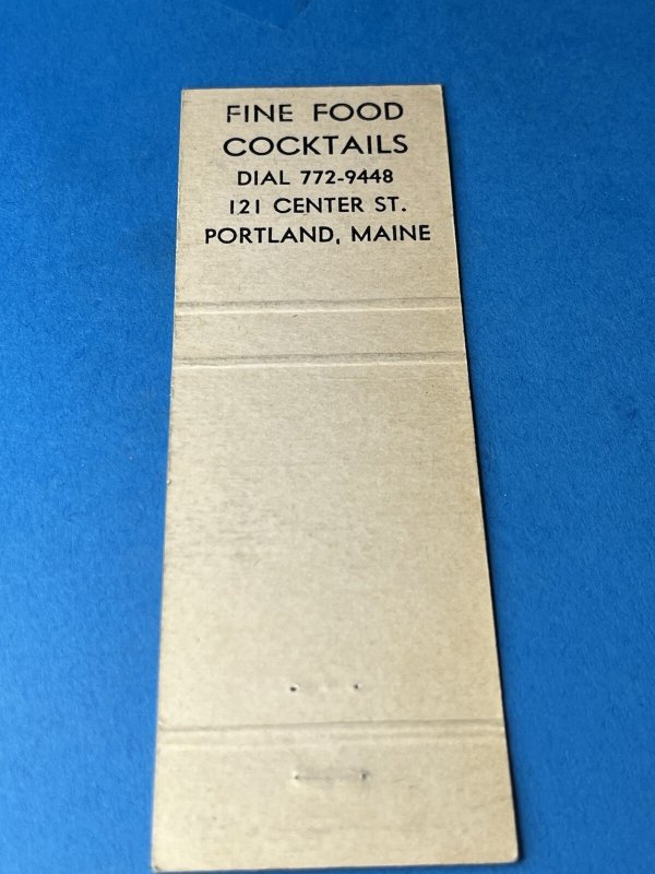 Vintage Matchbook Cover Anthony's Fine Food & Cocktails Portland, Maine MB170