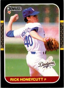 1987 Donruss Baseball Rick Honeucutt Los Angeles Dodgers sk20342