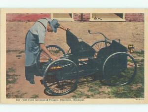 Linen FIRST FORD CAR EVER MADE AT GREENFIELD VILLAGE Dearborn MI W5987-12