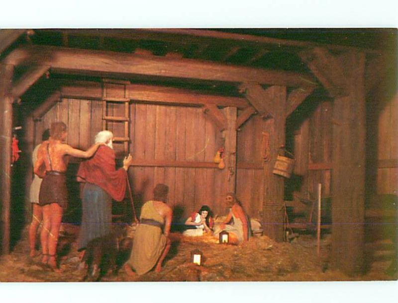 Postcard Nativity Jesus in Manger Prince of Peace Memorial Silver Springs Flo...