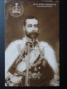 H.M. King George V in Coronation Robes c1911 RP Pub by E.A.S.& Co