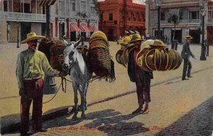 Straw Hat Sellers San Juan Puerto Rico 1910s postcard