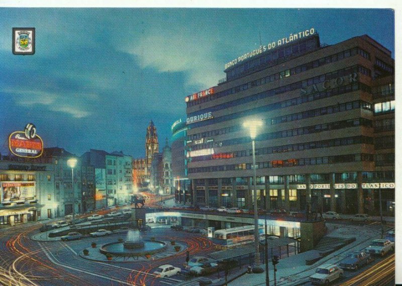 Portugal Postcard - Porto - D.Joao I Square - Nocturnal View - Ref TZ2275