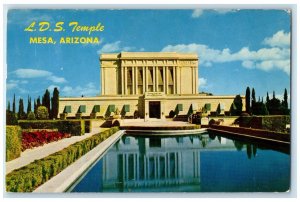 1963 Exterior L. D. S. Temple Building Pond Temple Mesa Arizona Antique Postcard