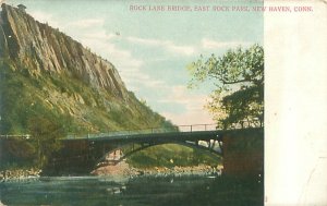 New Haven CT East Rock Park Rock Lane Bridge UDB Litho Postcard Unused