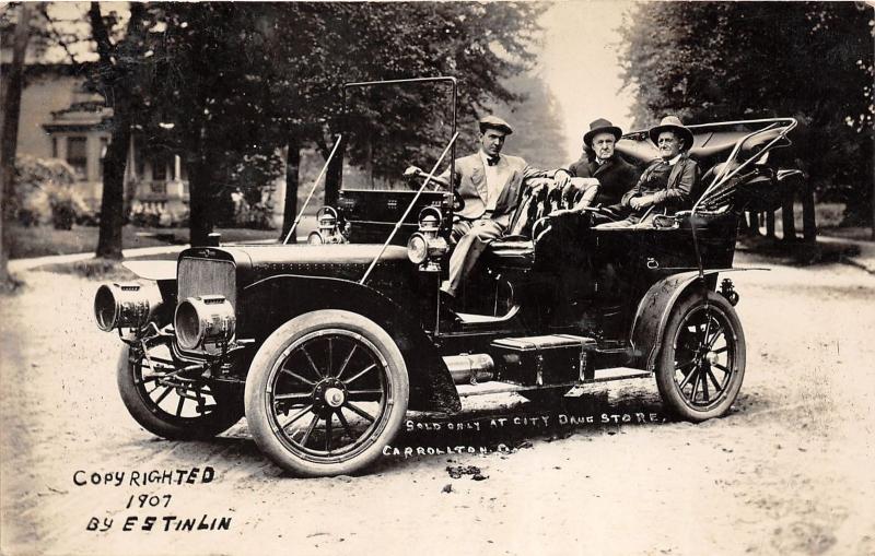 E84/ Carrollton Ohio RPPC Postcard 07 General Eckley Dr Moody Old Automobile 5