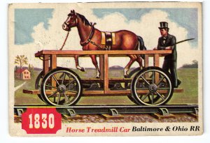 13772 Topps Chewing Gum Card, Railroad Series, No. 71, Horse Treadmill Car, B&)